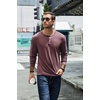 image:imageCOOFANDY Mens Henley TShirt Long Sleeve Casual Lightweight Pullover Shirts Soft Stretch Basic Tees Fall TopsDark Red