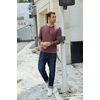 image:imageCOOFANDY Mens Henley TShirt Long Sleeve Casual Lightweight Pullover Shirts Soft Stretch Basic Tees Fall TopsDark Red