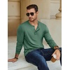 image:imageCOOFANDY Mens Henley TShirt Long Sleeve Casual Lightweight Pullover Shirts Soft Stretch Basic Tees Fall TopsGreen
