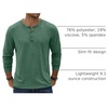 image:imageCOOFANDY Mens Henley TShirt Long Sleeve Casual Lightweight Pullover Shirts Soft Stretch Basic Tees Fall TopsGreen