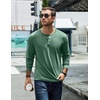 image:imageCOOFANDY Mens Henley TShirt Long Sleeve Casual Lightweight Pullover Shirts Soft Stretch Basic Tees Fall TopsGreen