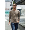 image:imageCOOFANDY Mens Henley TShirt Long Sleeve Casual Lightweight Pullover Shirts Soft Stretch Basic Tees Fall TopsKhaki