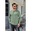 image:imageCOOFANDY Mens Henley TShirt Long Sleeve Casual Lightweight Pullover Shirts Soft Stretch Basic Tees Fall TopsLight Green