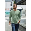 image:imageCOOFANDY Mens Henley TShirt Long Sleeve Casual Lightweight Pullover Shirts Soft Stretch Basic Tees Fall TopsLight Green