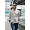 image:imageCOOFANDY Mens Henley TShirt Long Sleeve Casual Lightweight Pullover Shirts Soft Stretch Basic Tees Fall TopsLight Grey