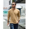 image:imageCOOFANDY Mens Henley TShirt Long Sleeve Casual Lightweight Pullover Shirts Soft Stretch Basic Tees Fall TopsLight Khaki
