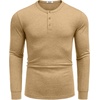 image:imageCOOFANDY Mens Henley TShirt Long Sleeve Casual Lightweight Pullover Shirts Soft Stretch Basic Tees Fall TopsLight Khaki