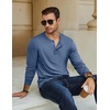 image:imageCOOFANDY Mens Henley TShirt Long Sleeve Casual Lightweight Pullover Shirts Soft Stretch Basic Tees Fall TopsNavy