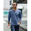 image:imageCOOFANDY Mens Henley TShirt Long Sleeve Casual Lightweight Pullover Shirts Soft Stretch Basic Tees Fall TopsNavy