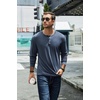 image:imageCOOFANDY Mens Henley TShirt Long Sleeve Casual Lightweight Pullover Shirts Soft Stretch Basic Tees Fall TopsNavy Blue