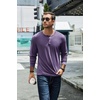 image:imageCOOFANDY Mens Henley TShirt Long Sleeve Casual Lightweight Pullover Shirts Soft Stretch Basic Tees Fall TopsPurple