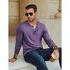 image:imageCOOFANDY Mens Henley TShirt Long Sleeve Casual Lightweight Pullover Shirts Soft Stretch Basic Tees Fall TopsPurple