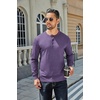 image:imageCOOFANDY Mens Henley TShirt Long Sleeve Casual Lightweight Pullover Shirts Soft Stretch Basic Tees Fall TopsPurple