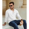 image:imageCOOFANDY Mens Henley TShirt Long Sleeve Casual Lightweight Pullover Shirts Soft Stretch Basic Tees Fall TopsWhite