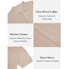 image:imageCOOFANDY Mens Knit Button Down Shirts Short Sleeve Polo Shirt Casual Vintage Summer Beach ShirtsCream