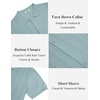 image:imageCOOFANDY Mens Knit Button Down Shirts Short Sleeve Polo Shirt Casual Vintage Summer Beach ShirtsIce Green