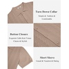 image:imageCOOFANDY Mens Knit Button Down Shirts Short Sleeve Polo Shirt Casual Vintage Summer Beach ShirtsKhaki
