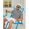 image:imageCOOFANDY Mens Knit Button Down Shirts Short Sleeve Polo Shirt Casual Vintage Summer Beach ShirtsLight Gray
