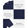 image:imageCOOFANDY Mens Knit Button Down Shirts Short Sleeve Polo Shirt Casual Vintage Summer Beach ShirtsNavy Blue