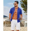 image:imageCOOFANDY Mens Knit Button Down Shirts Short Sleeve Polo Shirt Casual Vintage Summer Beach ShirtsRoyal Blue