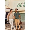 image:imageCOOFANDY Mens Knit Button Down Shirts Short Sleeve Polo Shirt Vintage Striped Casual ShirtsEvergreen Khaki