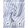 image:imageCOOFANDY Mens Knit Button Down Shirts Short Sleeve Polo Shirt Vintage Striped Casual ShirtsWhite Light Blue
