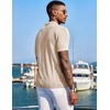 image:imageCOOFANDY Mens Knit Shirts Short Sleeve Button Down Polo Shirt Fashion Casual Summer Beach ShirtsApricot