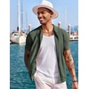 image:imageCOOFANDY Mens Knit Shirts Short Sleeve Button Down Polo Shirt Fashion Casual Summer Beach ShirtsArmy Green