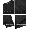 image:imageCOOFANDY Mens Knit Shirts Short Sleeve Button Down Polo Shirt Fashion Casual Summer Beach ShirtsBlack