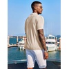 image:imageCOOFANDY Mens Knit Shirts Short Sleeve Button Down Polo Shirt Fashion Casual Summer Beach ShirtsClassic Apricot  White