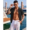 image:imageCOOFANDY Mens Knit Shirts Short Sleeve Button Down Polo Shirt Fashion Casual Summer Beach ShirtsClassic Black  White