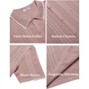 image:imageCOOFANDY Mens Knit Shirts Short Sleeve Button Down Polo Shirt Fashion Casual Summer Beach ShirtsClassic Dusty Pink  White