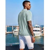 image:imageCOOFANDY Mens Knit Shirts Short Sleeve Button Down Polo Shirt Fashion Casual Summer Beach ShirtsClassic Ice Green  White