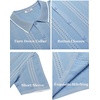 image:imageCOOFANDY Mens Knit Shirts Short Sleeve Button Down Polo Shirt Fashion Casual Summer Beach ShirtsClassic Light Blue  White