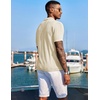 image:imageCOOFANDY Mens Knit Shirts Short Sleeve Button Down Polo Shirt Fashion Casual Summer Beach ShirtsCream