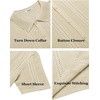 image:imageCOOFANDY Mens Knit Shirts Short Sleeve Button Down Polo Shirt Fashion Casual Summer Beach ShirtsCream