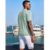 image:imageCOOFANDY Mens Knit Shirts Short Sleeve Button Down Polo Shirt Fashion Casual Summer Beach ShirtsIce Green