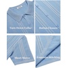 image:imageCOOFANDY Mens Knit Shirts Short Sleeve Button Down Polo Shirt Fashion Casual Summer Beach ShirtsLight Blue