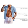 image:imageCOOFANDY Mens Knit Shirts Short Sleeve Button Down Polo Shirt Fashion Casual Summer Beach ShirtsLight Blue