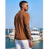 image:imageCOOFANDY Mens Knit Shirts Short Sleeve Button Down Polo Shirt Fashion Casual Summer Beach ShirtsLight Brown