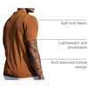 image:imageCOOFANDY Mens Knit Shirts Short Sleeve Button Down Polo Shirt Fashion Casual Summer Beach ShirtsLight Brown