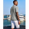 image:imageCOOFANDY Mens Knit Shirts Short Sleeve Button Down Polo Shirt Fashion Casual Summer Beach ShirtsLight Grey