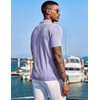 image:imageCOOFANDY Mens Knit Shirts Short Sleeve Button Down Polo Shirt Fashion Casual Summer Beach ShirtsLilac