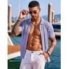 image:imageCOOFANDY Mens Knit Shirts Short Sleeve Button Down Polo Shirt Fashion Casual Summer Beach ShirtsLilac
