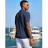 image:imageCOOFANDY Mens Knit Shirts Short Sleeve Button Down Polo Shirt Fashion Casual Summer Beach ShirtsNavy Blue