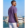 image:imageCOOFANDY Mens Knit Shirts Short Sleeve Button Down Polo Shirt Fashion Casual Summer Beach ShirtsPurple