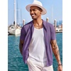 image:imageCOOFANDY Mens Knit Shirts Short Sleeve Button Down Polo Shirt Fashion Casual Summer Beach ShirtsPurple