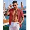 image:imageCOOFANDY Mens Knit Shirts Short Sleeve Button Down Polo Shirt Fashion Casual Summer Beach ShirtsRed
