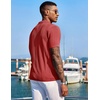 image:imageCOOFANDY Mens Knit Shirts Short Sleeve Button Down Polo Shirt Fashion Casual Summer Beach ShirtsRed