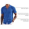 image:imageCOOFANDY Mens Knit Shirts Short Sleeve Button Down Polo Shirt Fashion Casual Summer Beach ShirtsRoyal Blue
